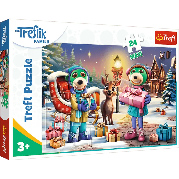 Trefl, Rodzina Treflików, Zimowy czas z Treflikami, puzzle maxi, 24 elementy