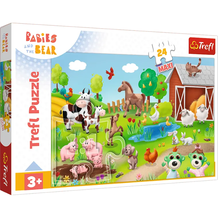 Trefl, Rodziny Treflików, Bobaski na safari, puzzle maxi, 24 elementy
