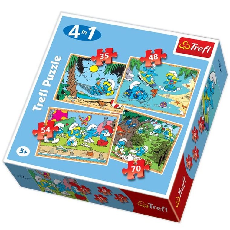 Trefl, Smerfy, Relaks, puzzle 4w1