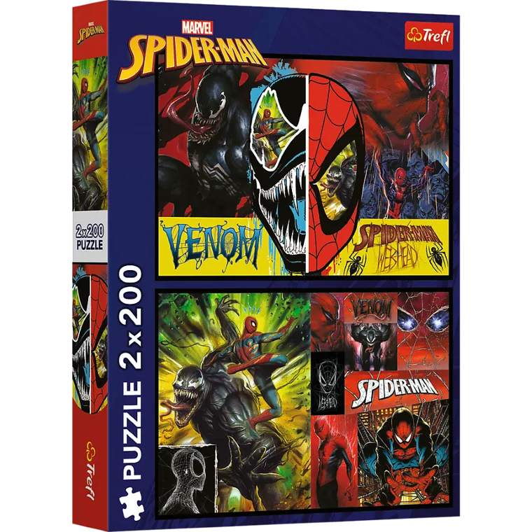 Trefl, Spider-Man, Dzień i noc Spider-Mana, puzzle, 2-200 elementów