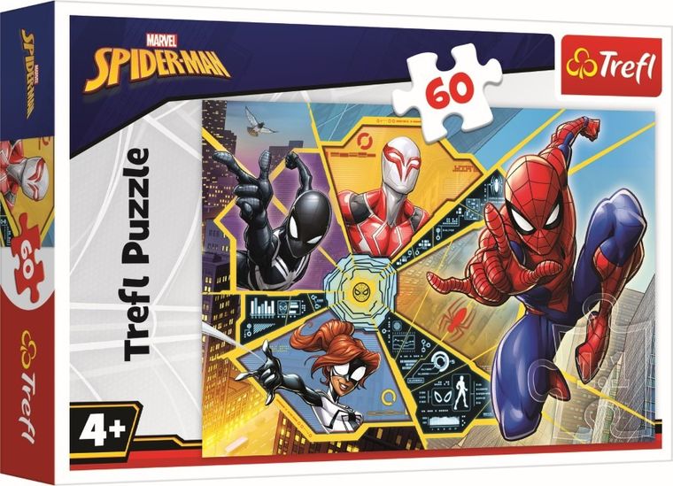 Trefl, Spider-Man, W sieci, puzzle, 60 elementów