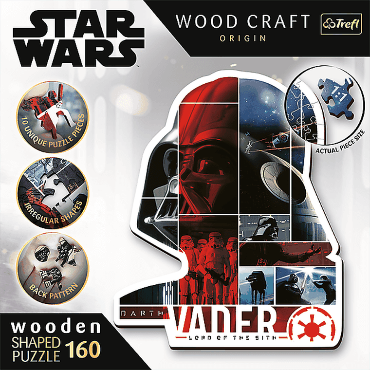 Trefl, Star Wars, Darth Vader, Wood Craft Shaped, puzzle drewniane, 160 elementów