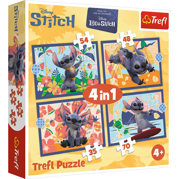 Trefl, Stitch The Movie, Wakacje na Hawajach, puzzle 4w1