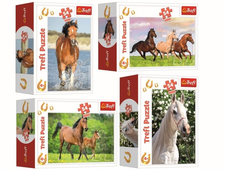 Trefl, Świat koni, puzzle mini, 54 elementy, 1 szt.