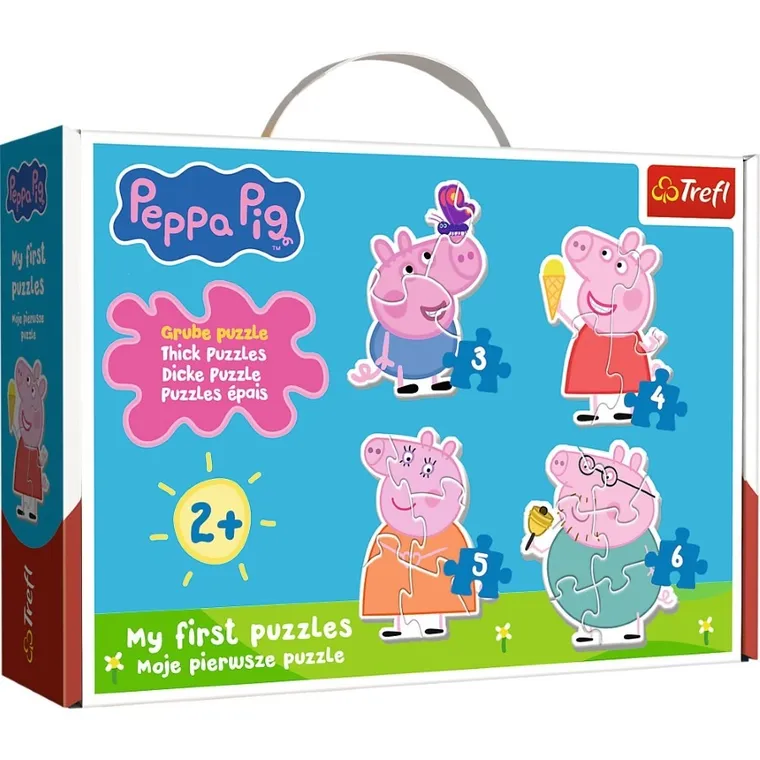 Trefl, Świnka Peppa, Mała świnka wśród przyjaciół, Moje pierwsze puzzle, 4 układanki
