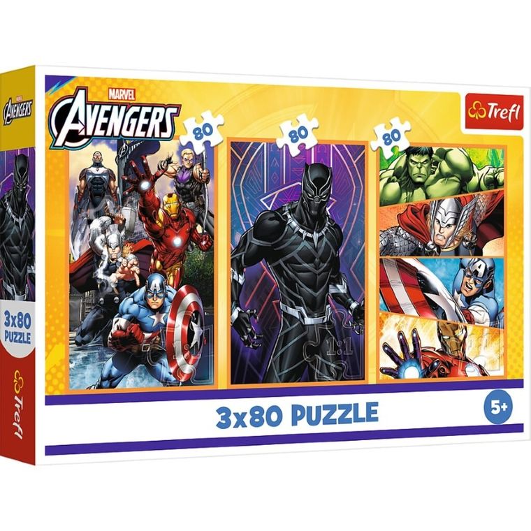 Trefl, The Avengers, Dni pełne akcji, puzzle, 3-80 elementów