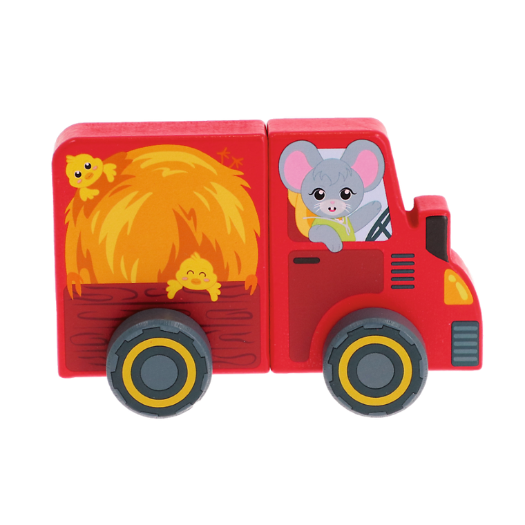Trefl, Tiny Tails, Traktor, zabawka drewniana