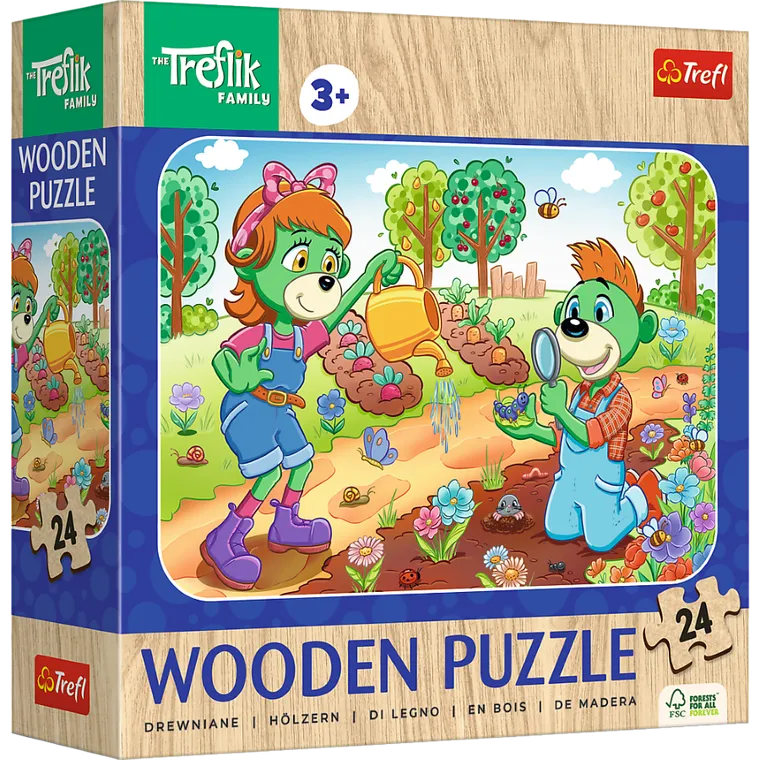 Trefl, Trefliki, Poznaj Rodzinę Treflików, puzzle drewniane, 24 elementy
