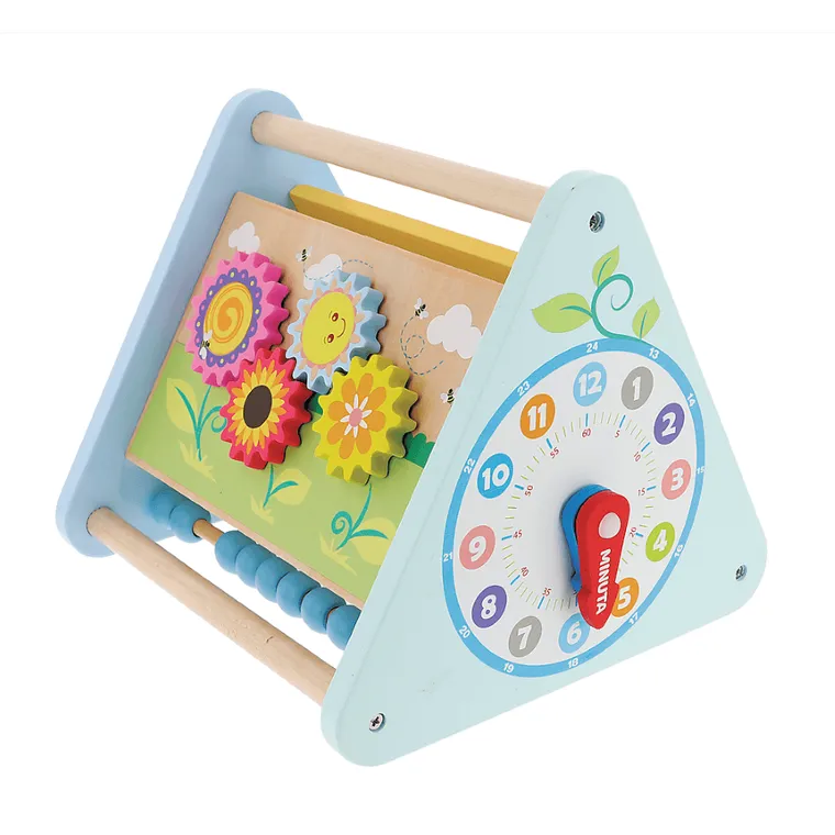 Trefl, trójkąt aktywności, drewniana zabawka edukacyjna