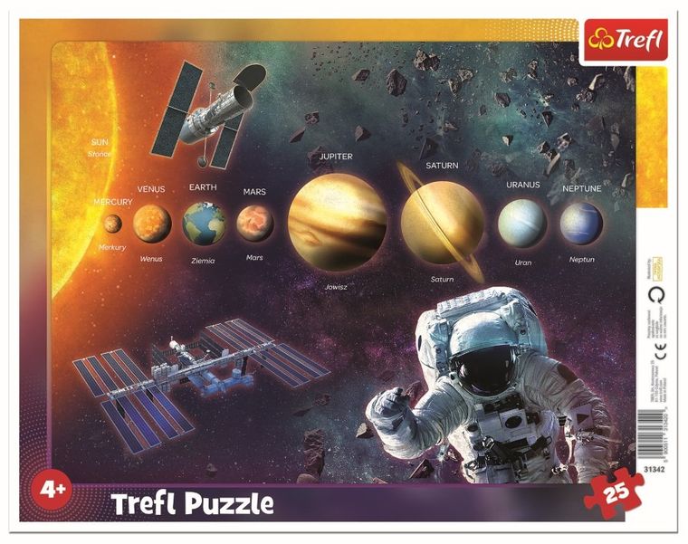 Trefl, Układ Słoneczny, puzzle ramkowe, 25 elementów