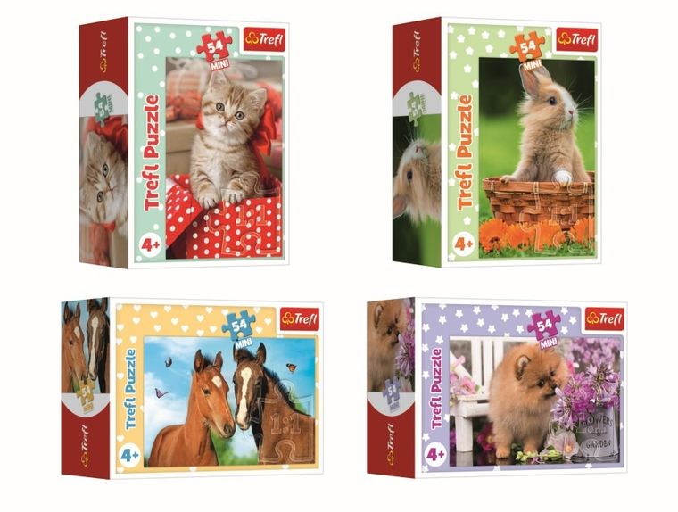 Trefl, Urocze zwierzątka, puzzle mini, 54 elementy, 1 szt.