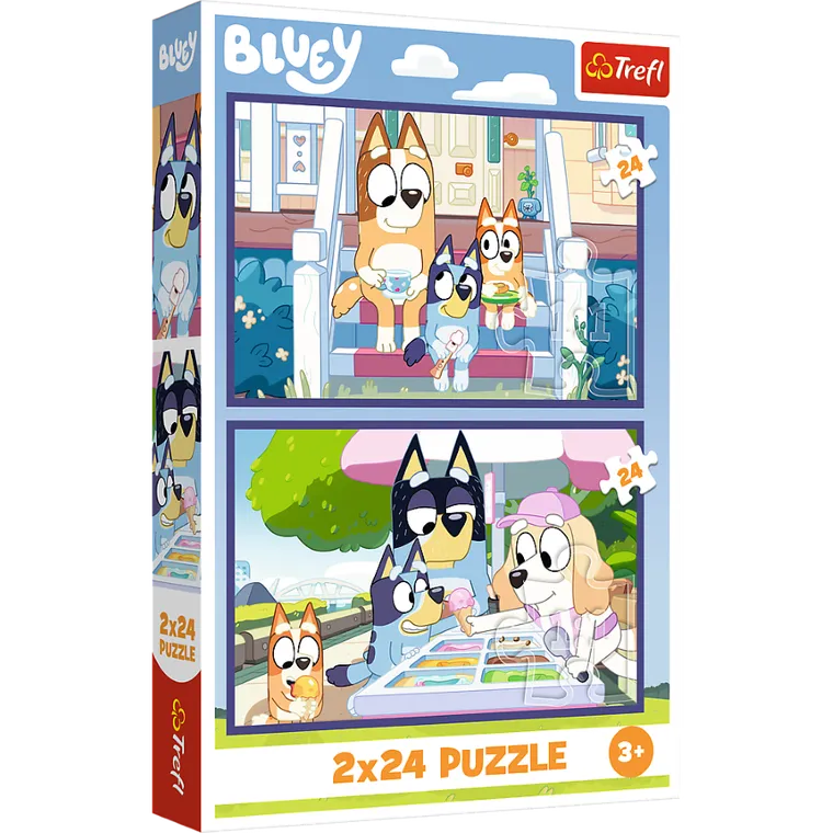 Trefl, Zabawna Bluey, puzzle, 2-24 elementów