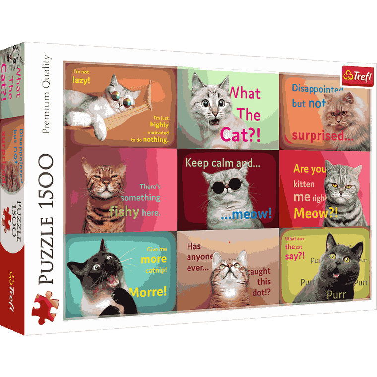 Trefl, Zabawne kocie portrety, puzzle, 1500 elementów