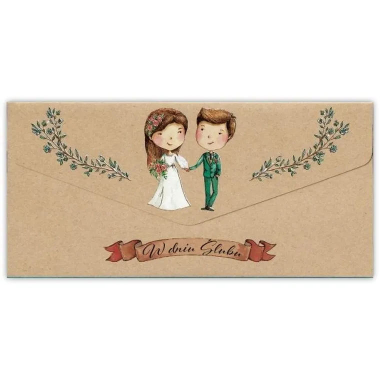 Trend, karnet koperta, Ślub kraft