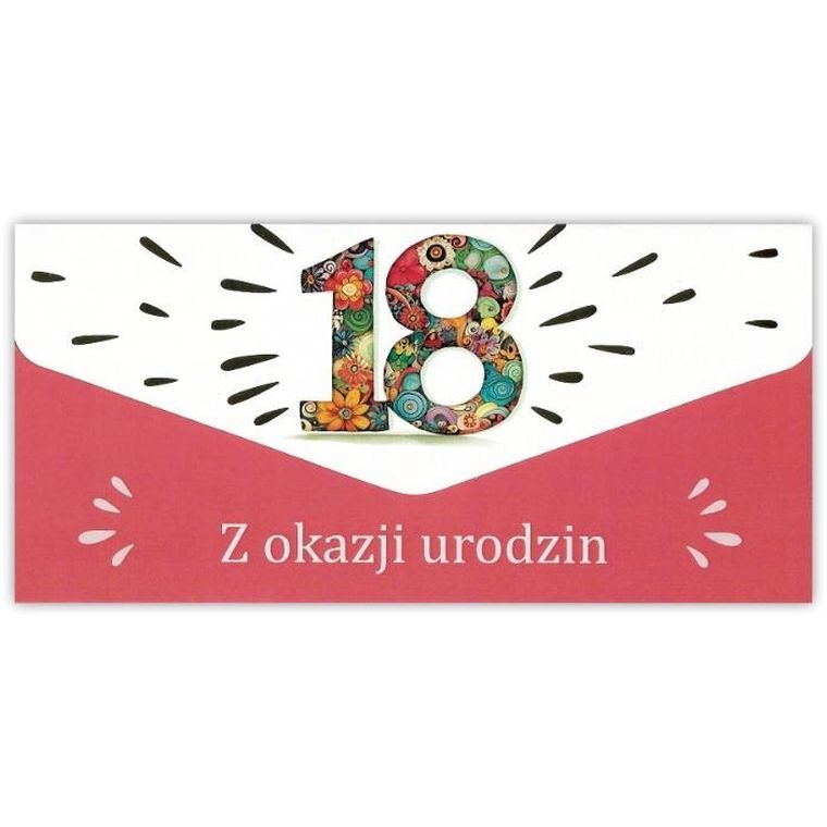 Trend, karnet z kopertą, Urodziny 18