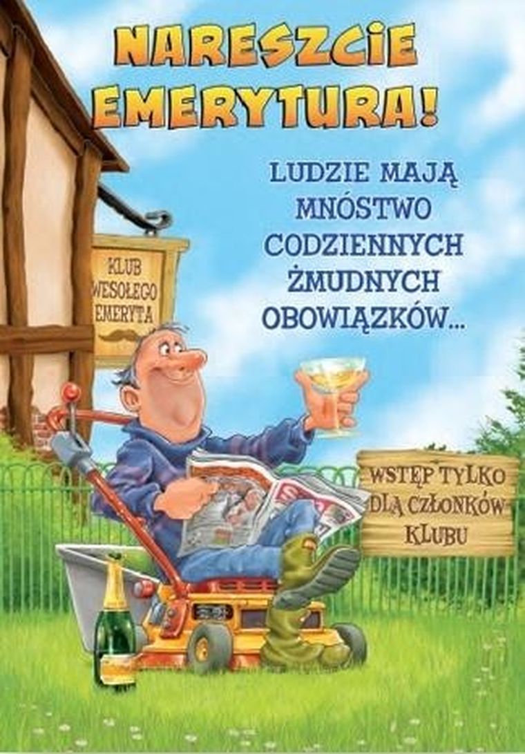 Trend, kartka okolicznościowa, Emerytura