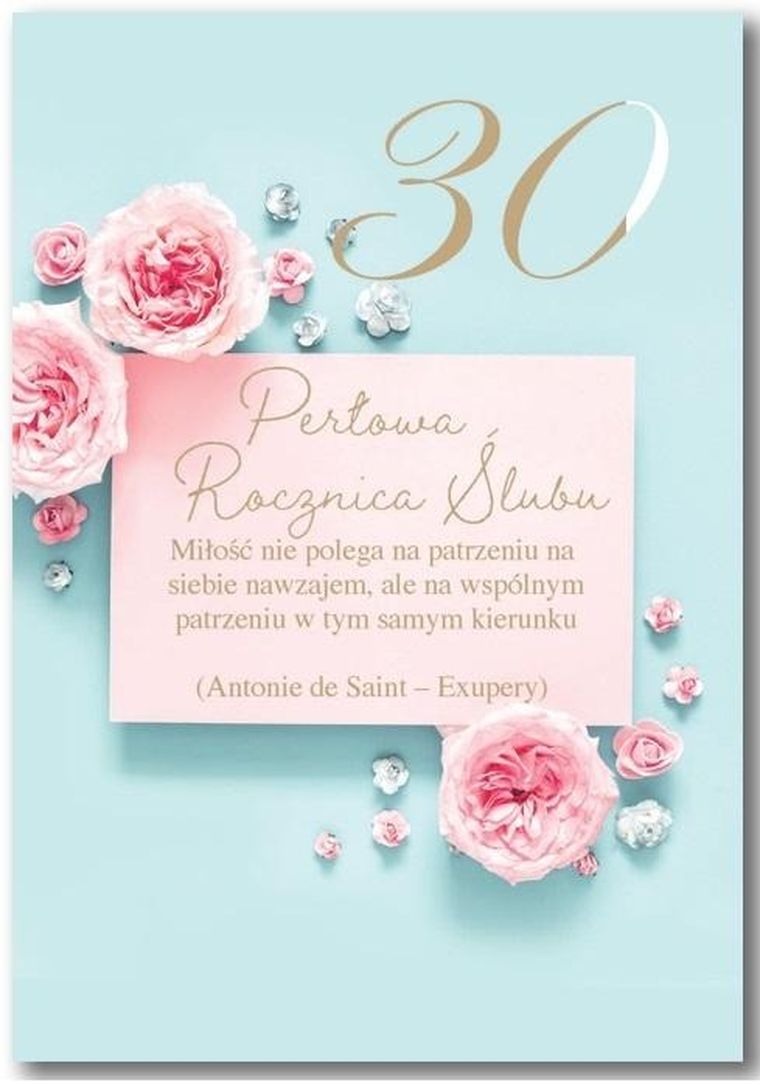 Trend, kartka okolicznościowa, rocznica ślubu, 30