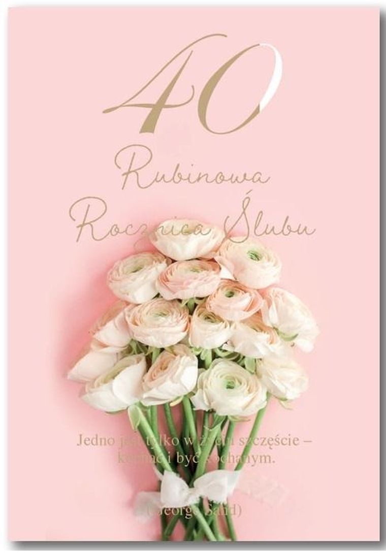 Trend, kartka okolicznościowa, rocznica ślubu, 40