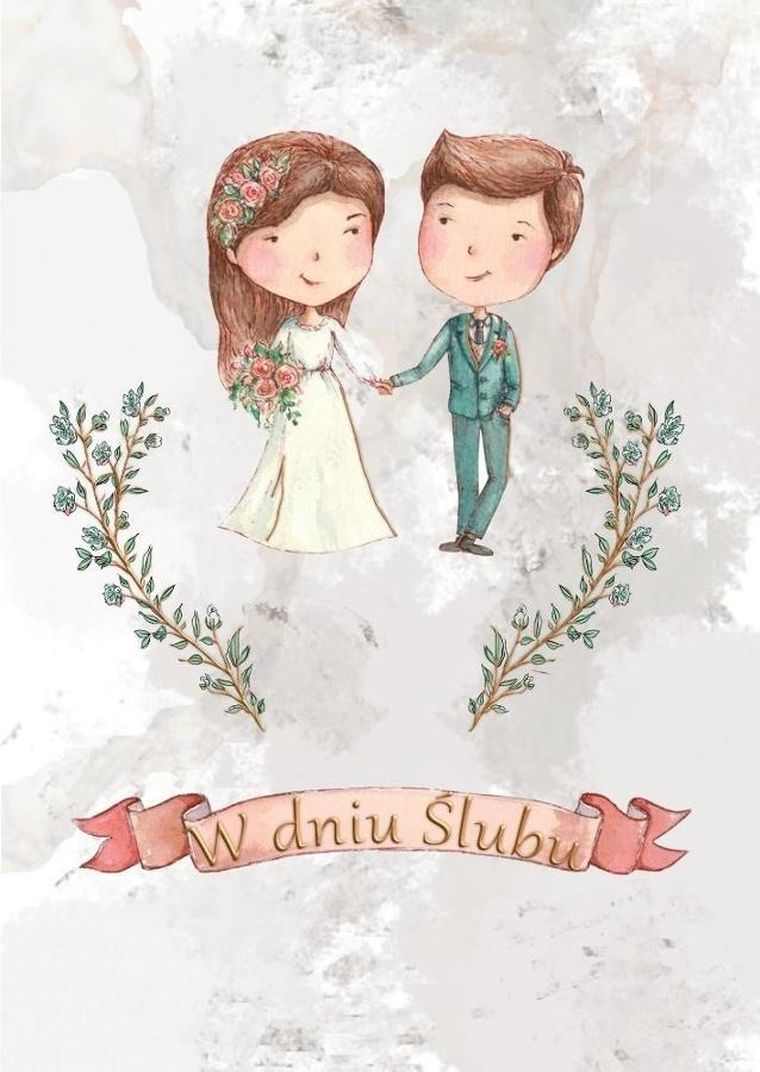 Trend, kartka okolicznościowa, Ślub