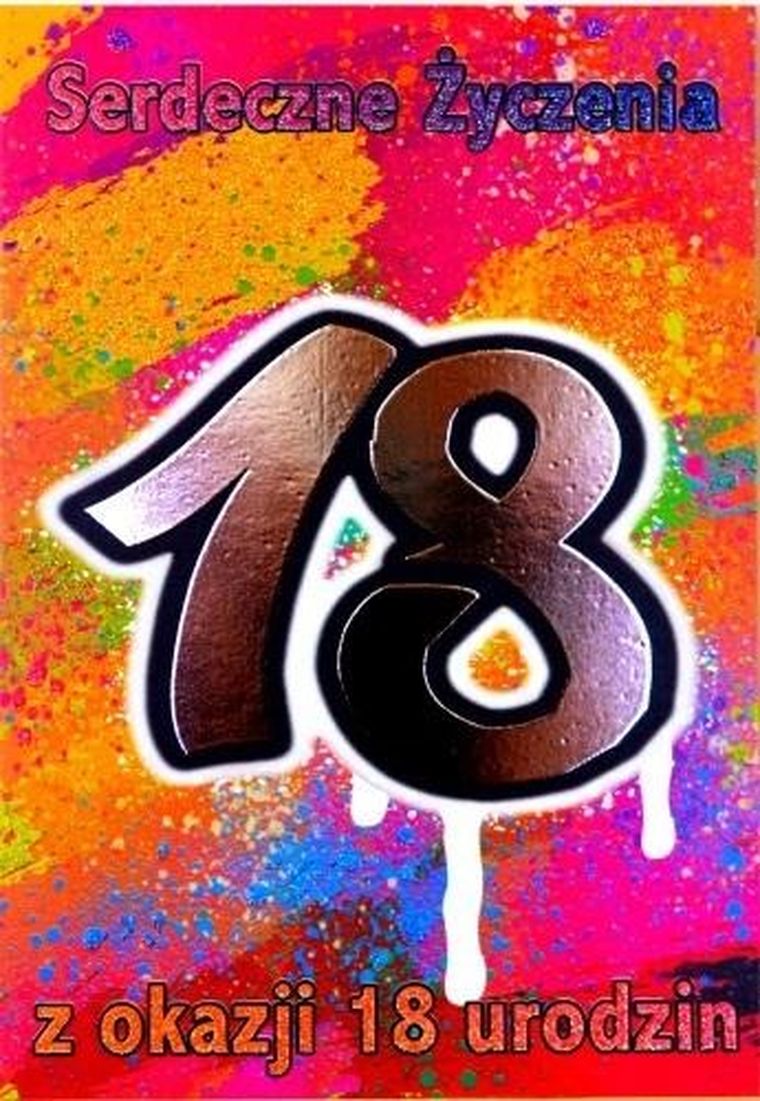 Trend, kartka okolicznościowa, urodziny, 18