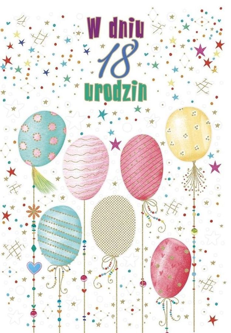 Trend, kartka okolicznościowa, urodziny 18