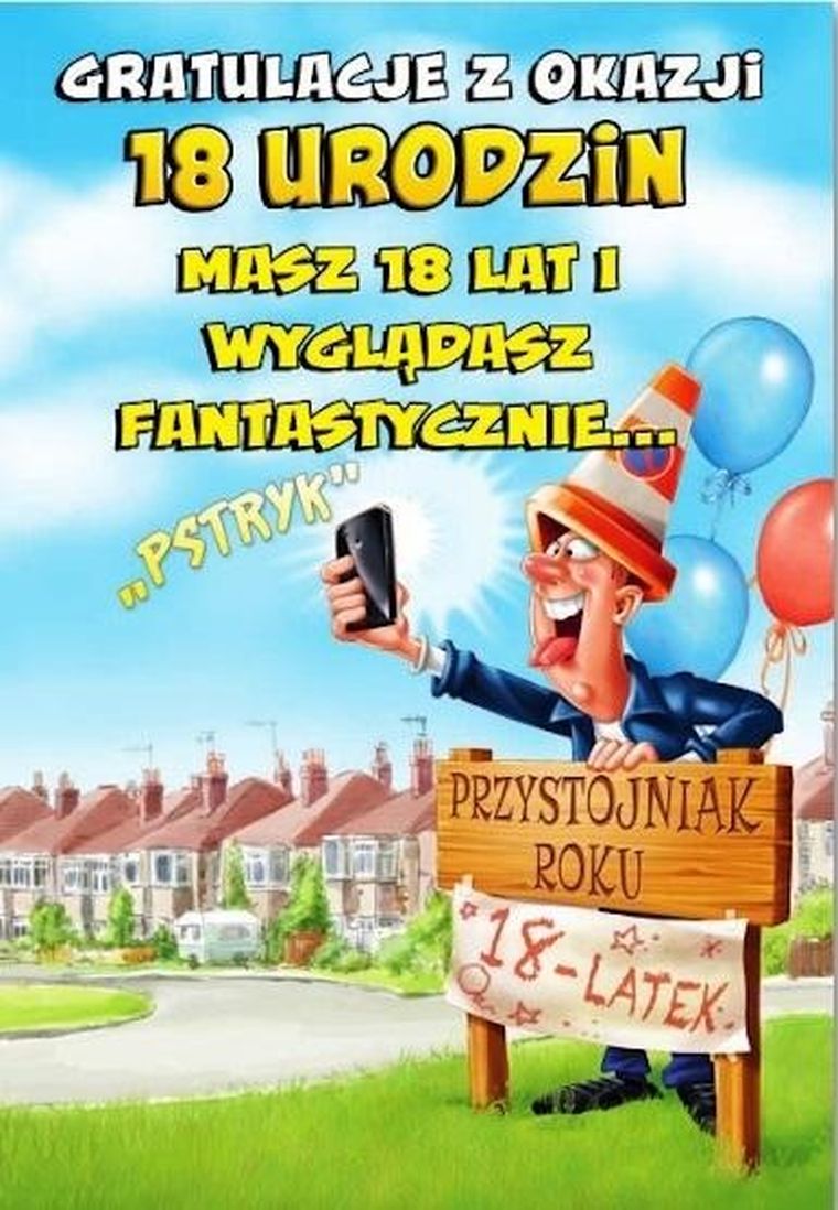 Trend, kartka okolicznościowa, Urodziny, 18