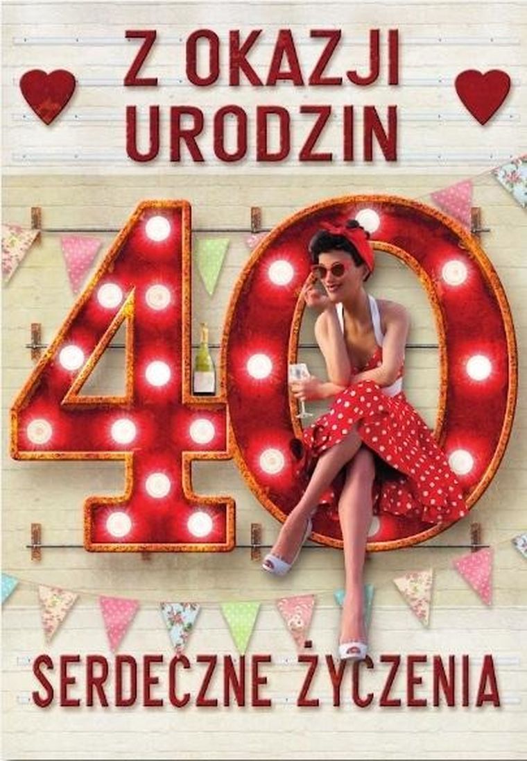 Trend, kartka okolicznościowa, Urodziny 40