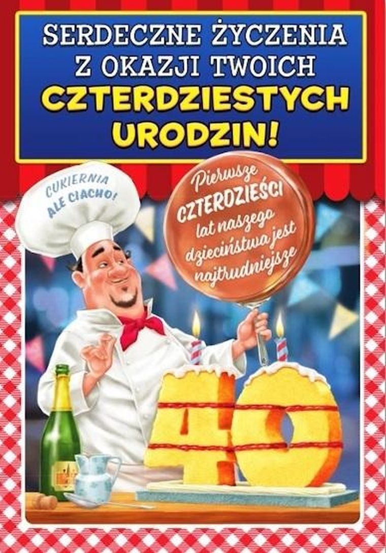 Trend, kartka okolicznościowa, Urodziny 40