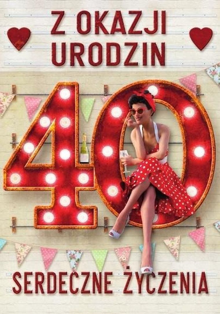Trend, kartka okolicznościowa, Urodziny 40
