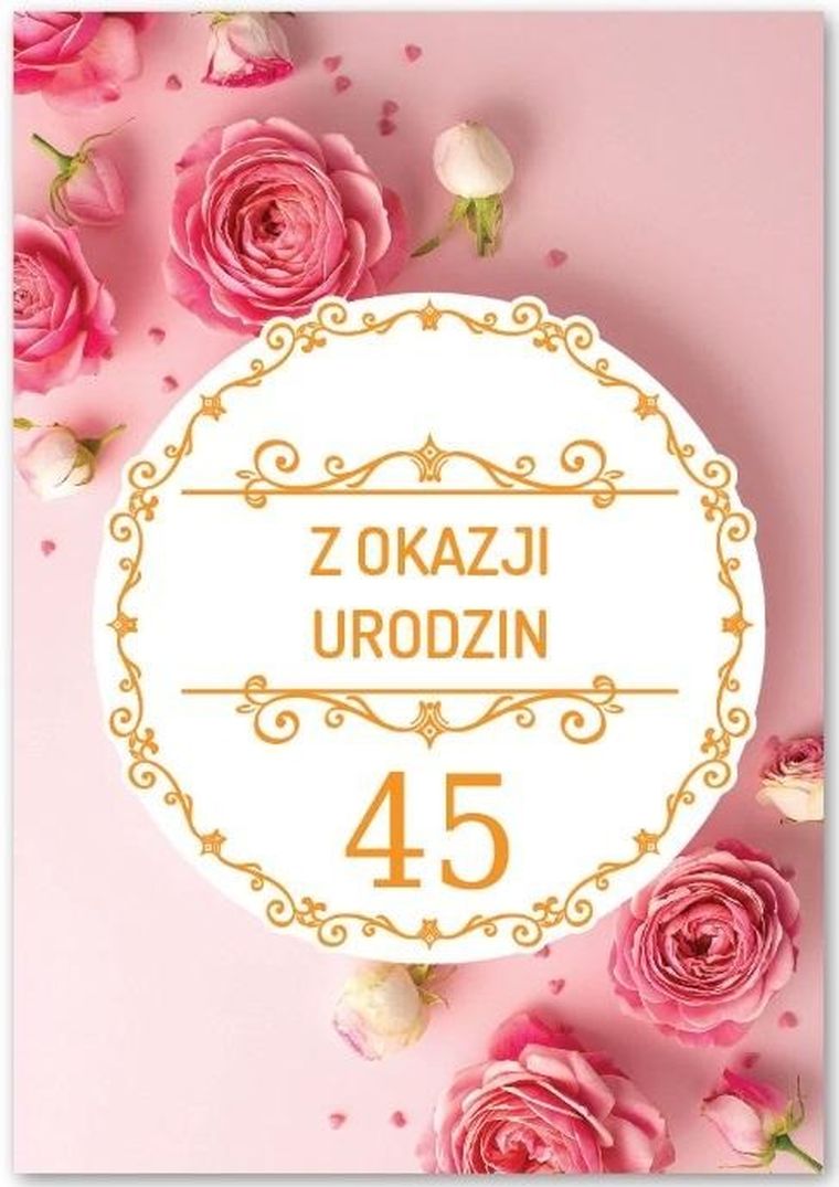 Trend, kartka okolicznościowa, Urodziny, 45