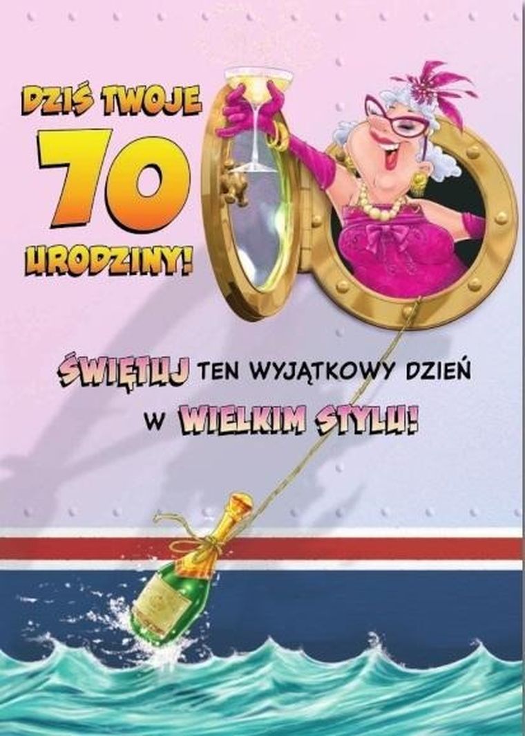 Trend, kartka okolicznościowa, Urodziny 70