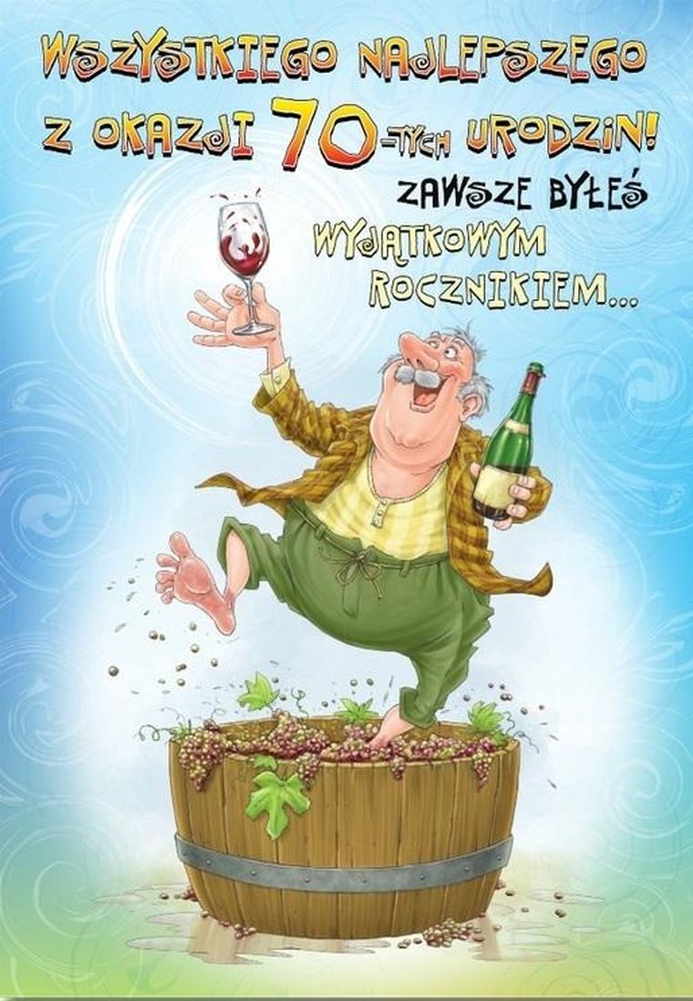 Trend, kartka okolicznościowa, urodziny, 70