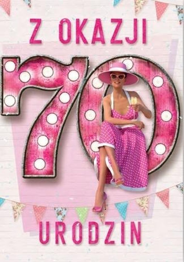 Trend, kartka okolicznościowa, Urodziny, 70