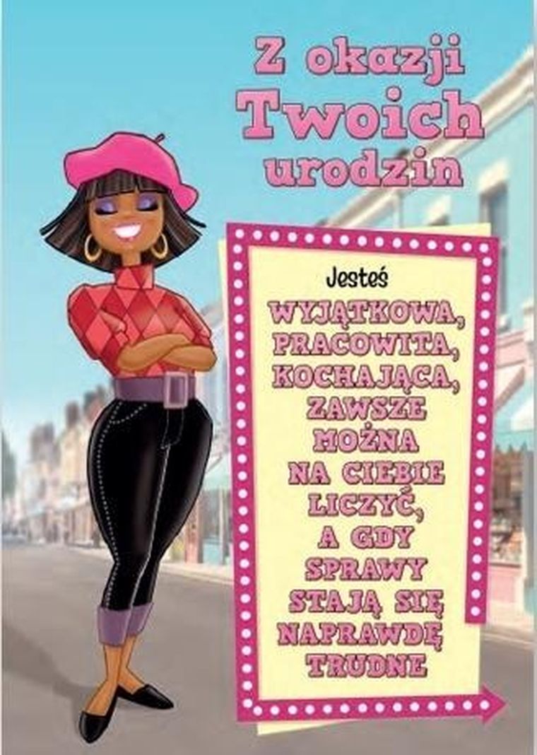 Trend, kartka okolicznościowa, Urodziny