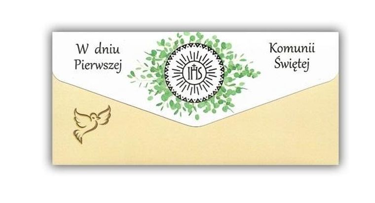 Trend, kartka okolicznościowa z kopertą, Komunia