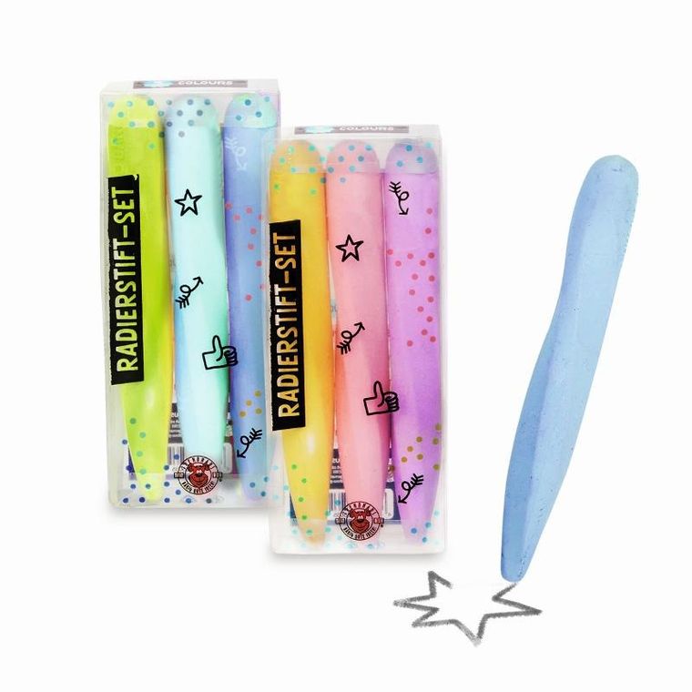 Trendhaus, Twist, ołówek z gumką do ścierania, 3 szt.