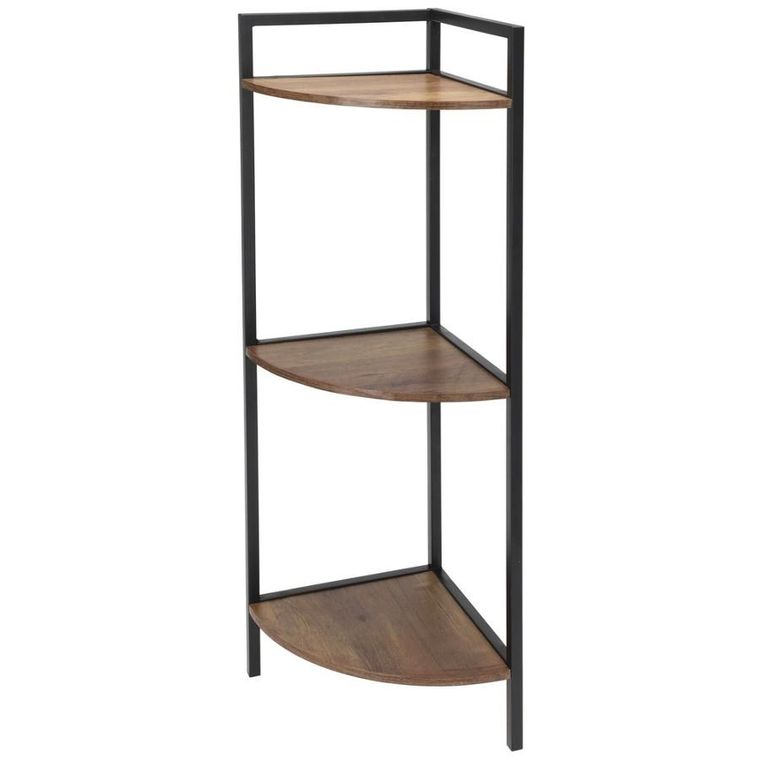Trends4You, regał metalowy narożny, czarny, 23,5-23,5-76 cm