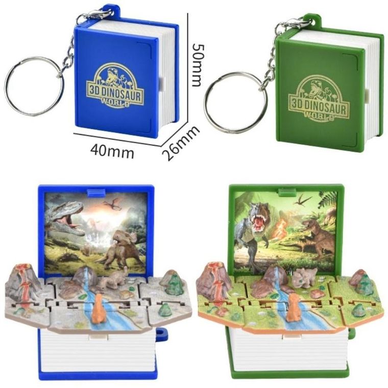 Trifox, brelok, książka rozkładana, dinozaury, 1 szt.