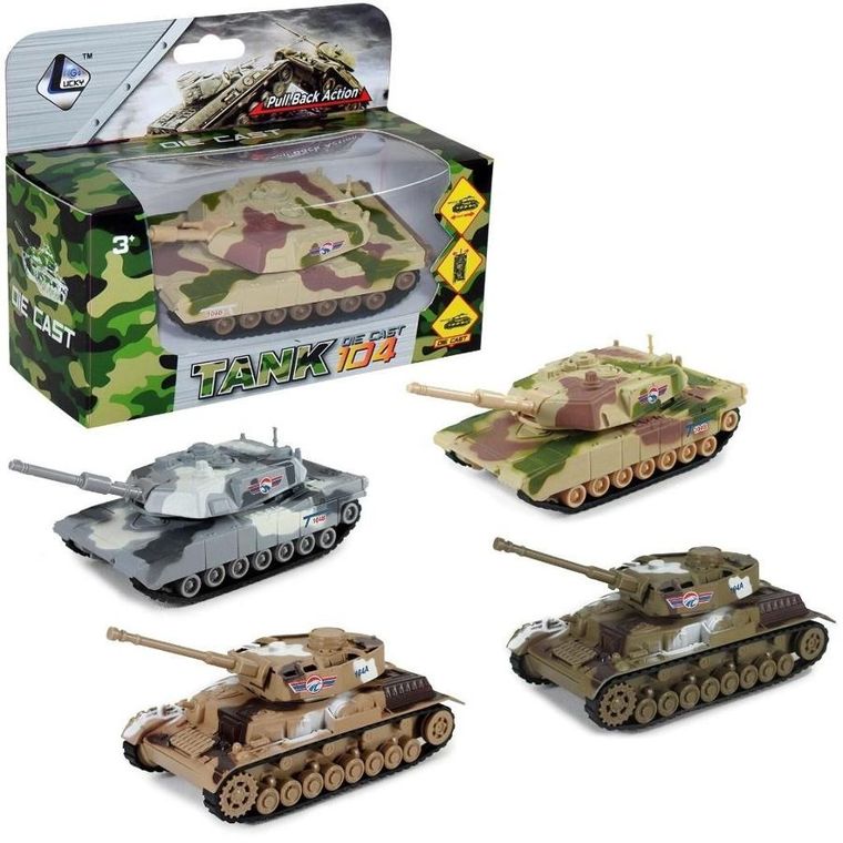 Trifox, czołg metalowy, z napędem pull back, 1 szt.