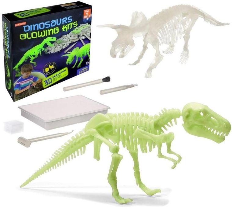 Trifox, dinozaur fosforyzujący, wykopaliska, zestaw naukowy