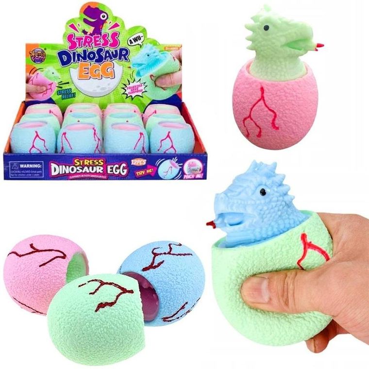 Trifox, dinozaur w jajku, gniotek, 1 szt.
