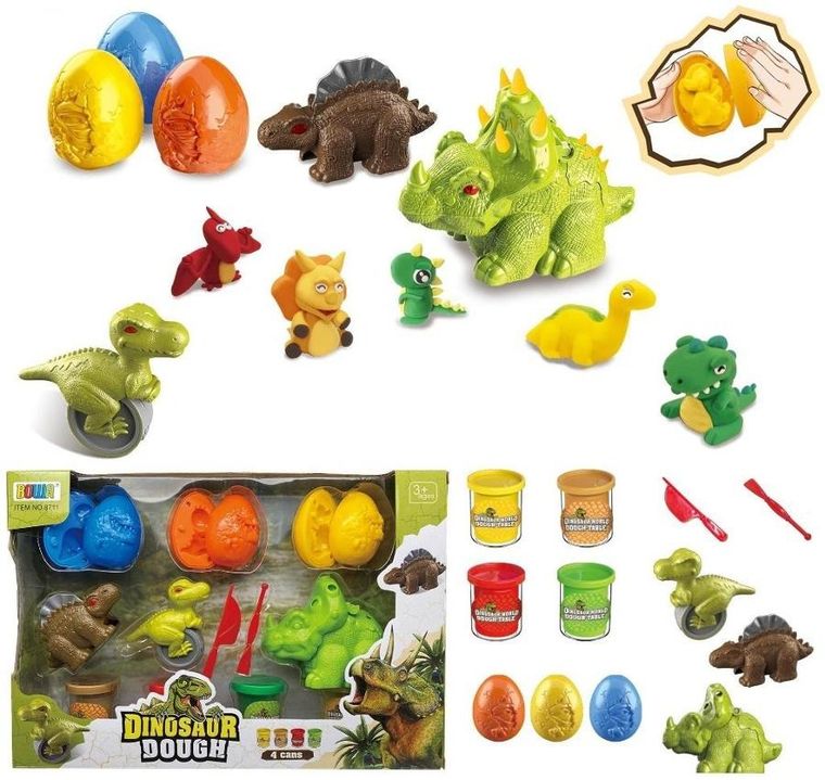 Trifox, Dinozaury, masa plastyczna z foremkami