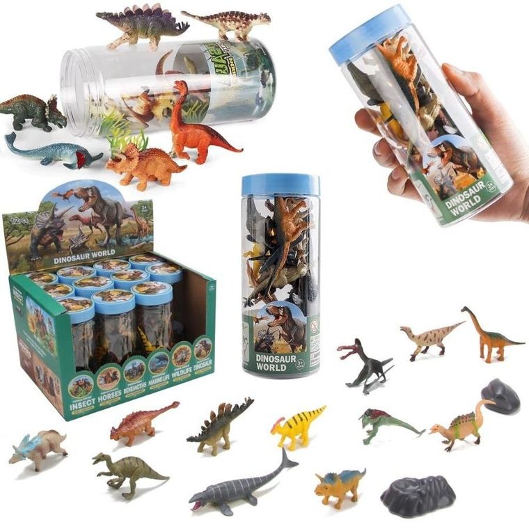 Trifox, Dinozaury, zestaw figurek w tubie, 14 elementów, 1 szt.