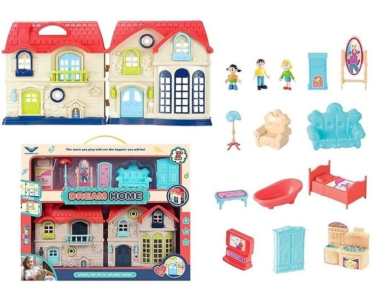 Trifox, domek dla lalek z mebelkami