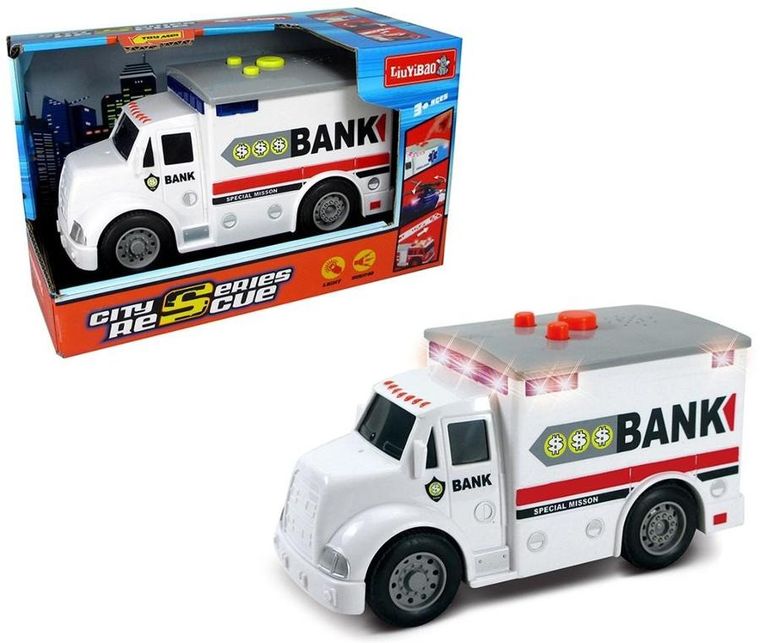 Trifox, furgonetka bankowa, pojazd ze światłem i dźwiękiem