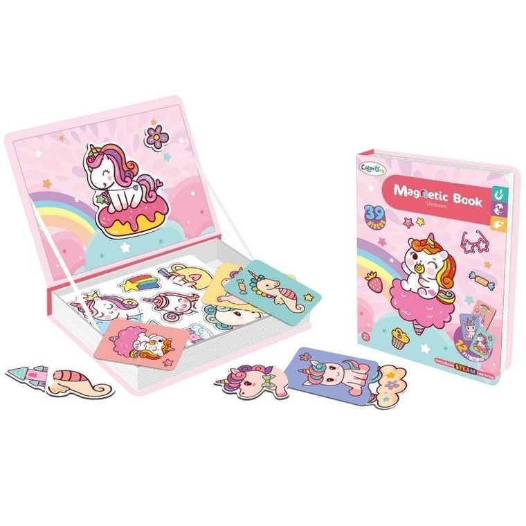 Trifox, książeczka magnetyczna, jednorożce, 39 elementów