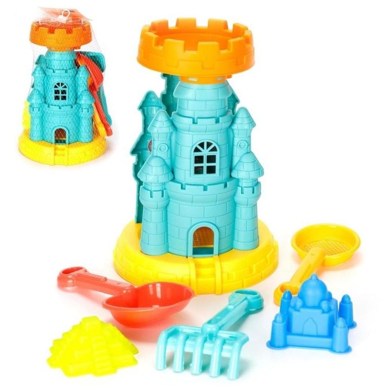 Trifox, młynek, zamek, zestaw do piasku, 6 elementów
