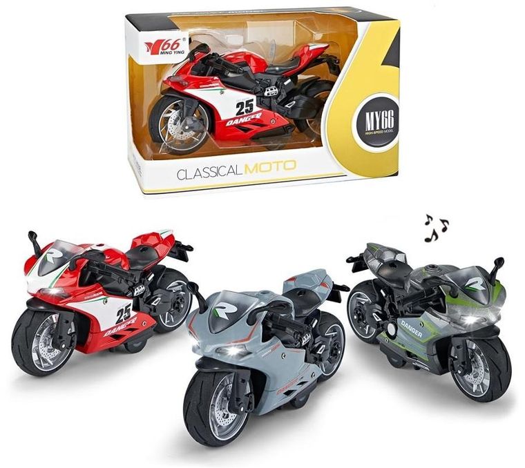 Trifox, motocykl z dźwiękiem, metalowy