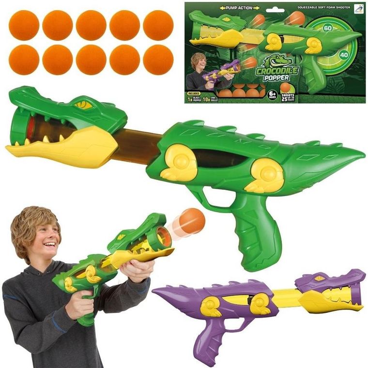 Trifox, pistolet na piankowe kulki, krokodyl