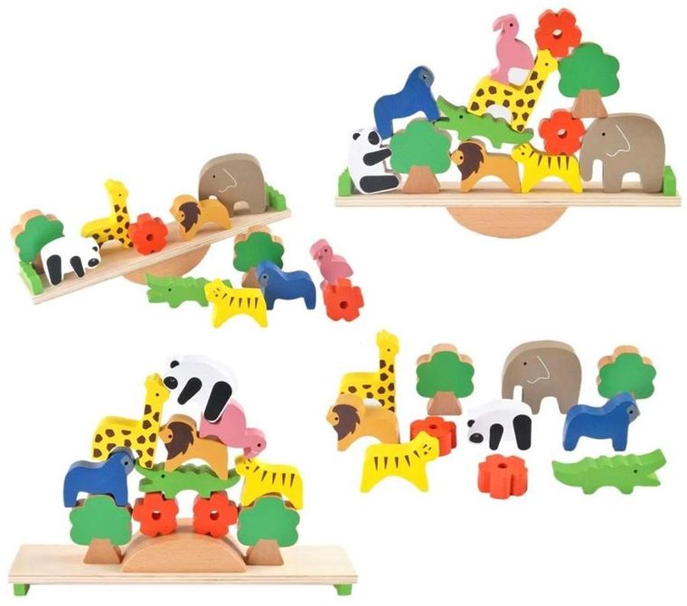 Trifox, równoważnia drewniana, zwierzęta, 13 elementów